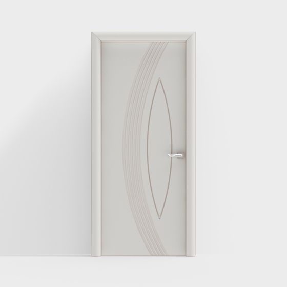 Elegant Streamlined Door 3D model for Interior Design
