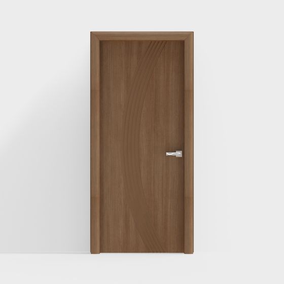 Streamlined Wooden Door 3D model
