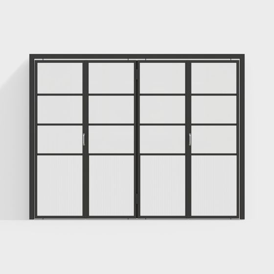 Industrial Style Sliding Door 3D model