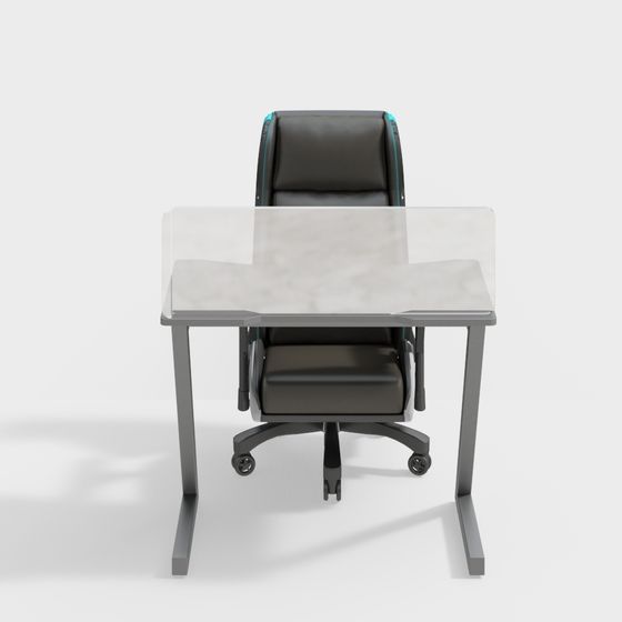 Urban Office Desk and Chair Set 3D model