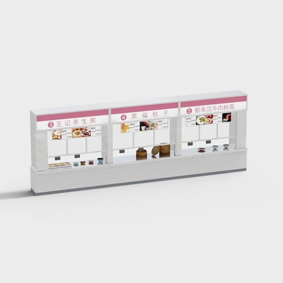 Charming Low-Poly Street Food Stall 3D model