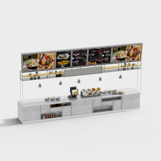 Modern Restaurant Counter 3D model