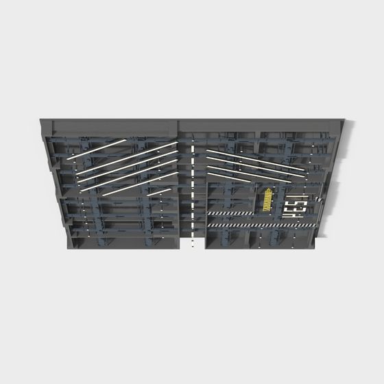 Futuristic Industrial Warehouse 3D model