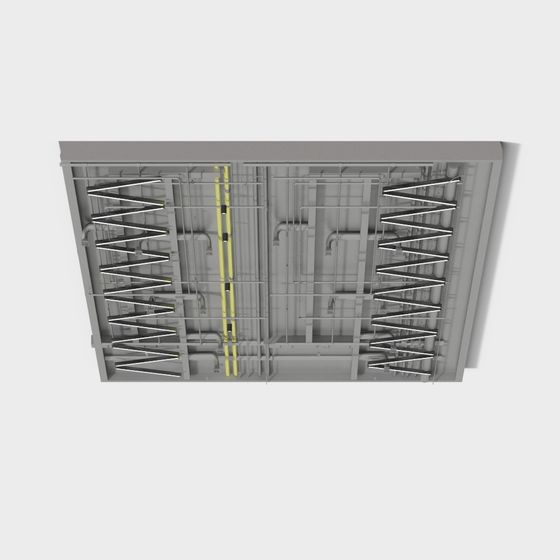 Stylish Low-Polygon Industrial Pipe System 3D model