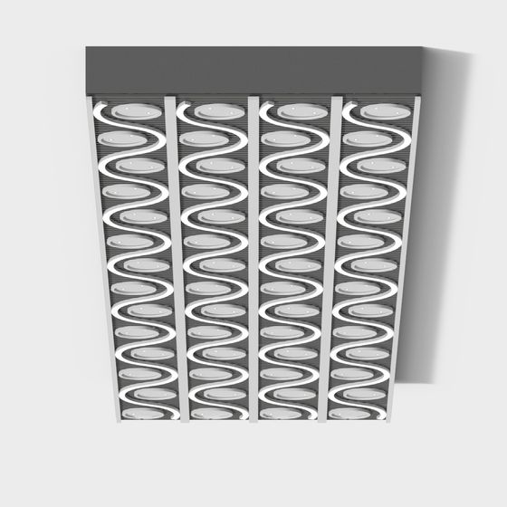 Futuristic Low-Poly Spiral 3D Model