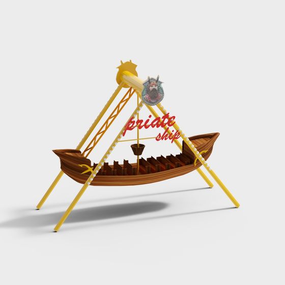 Adventurous Pirate Ship 3D model