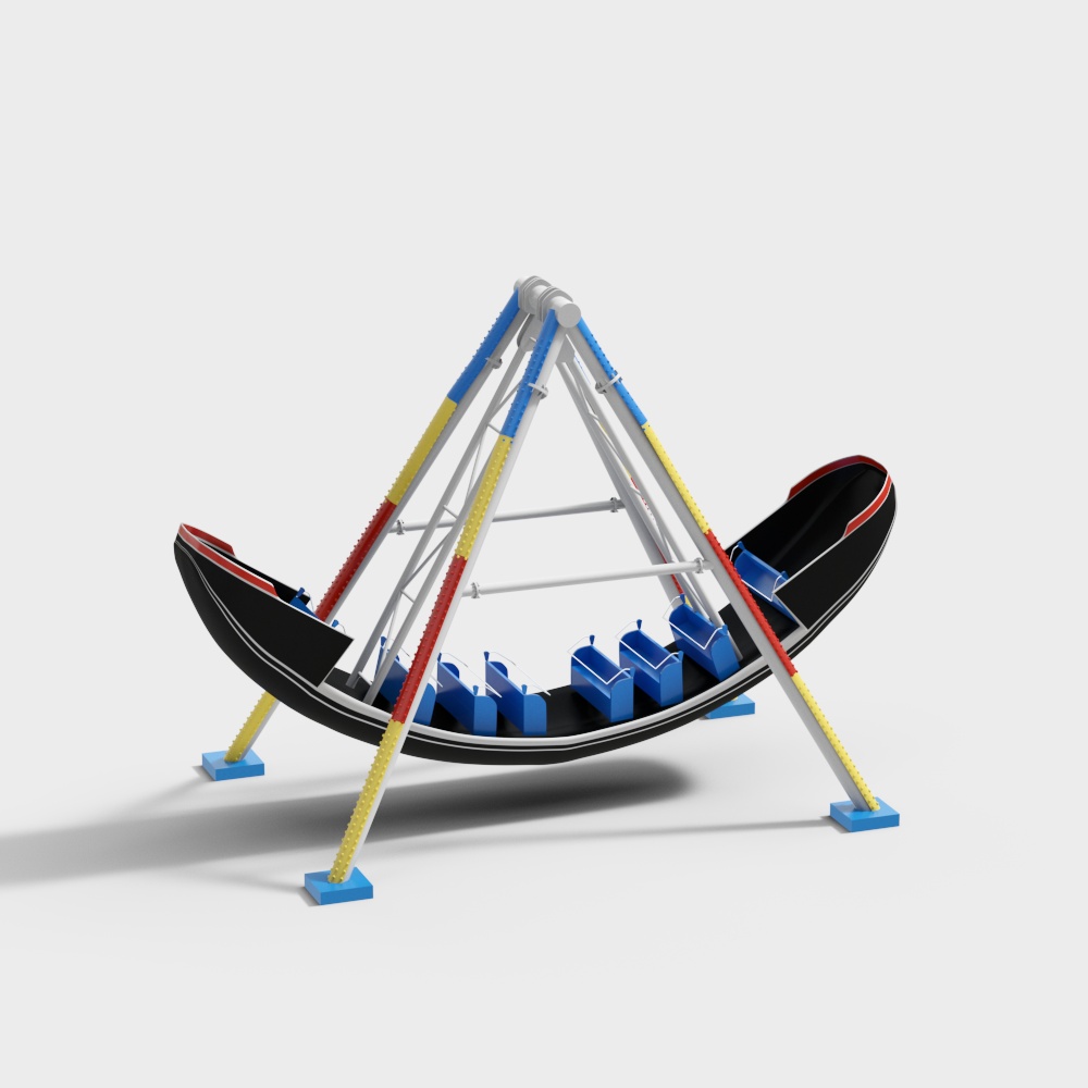 Dynamic Low-Polygon Roller Coaster 3D model