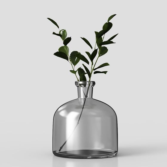 Elegant Low-Polygon Glass Vase 3D model