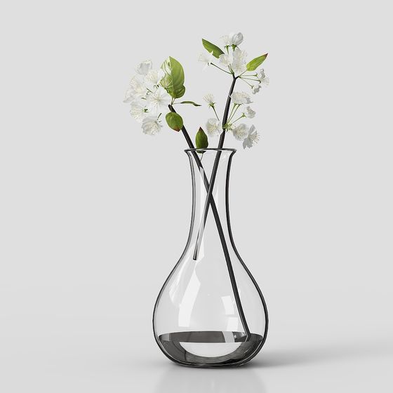 Elegant Glass Vase 3D model