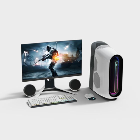 Gamer’s Dream Setup Low-Poly 3D model for Creative Projects