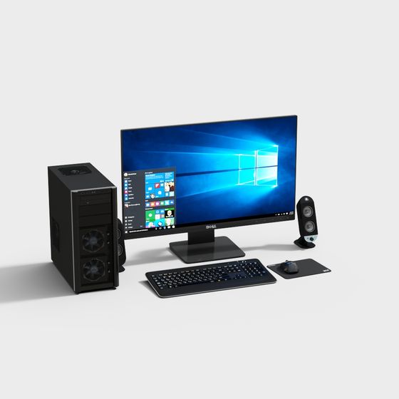 Advanced Low-Poly Computer Set 3D model