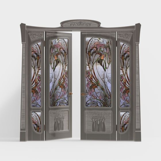 Puerta de vidrio tallado al estilo europeo