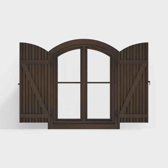 Vintage Style Low-Poly Window 3D model