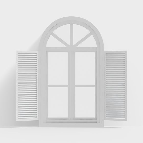 Elegant Low-Poly Window 3D model