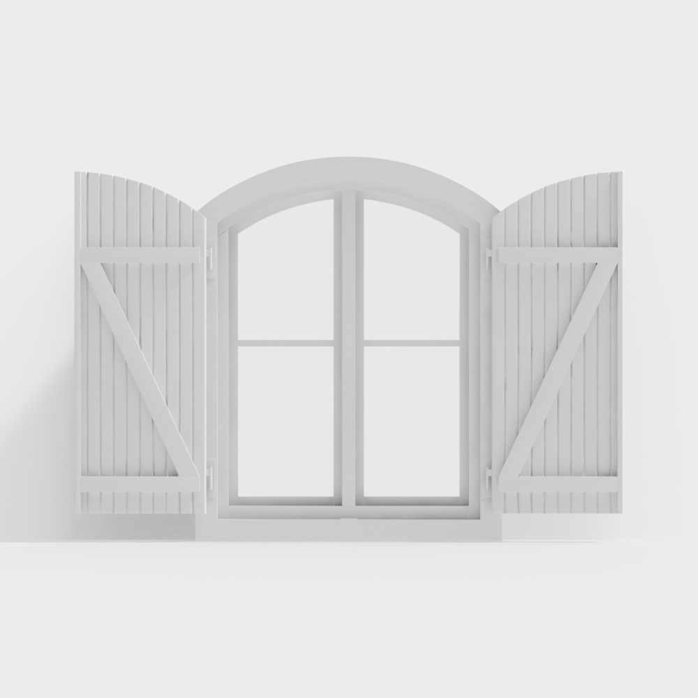 Vintage Arched Window 3D model