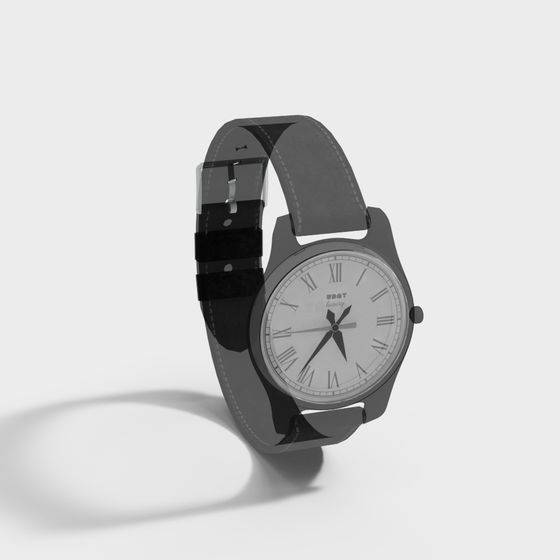 Stylish Low-Polygon Watch 3D Model