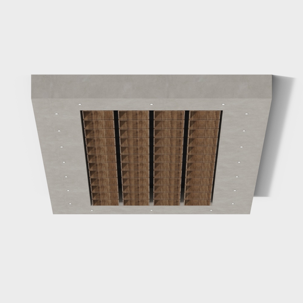 Elegant Low-Polygon Ceiling Model – Concrete & Wood