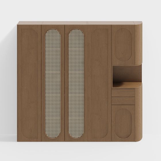 Wooden Storage Cabinet 3D model