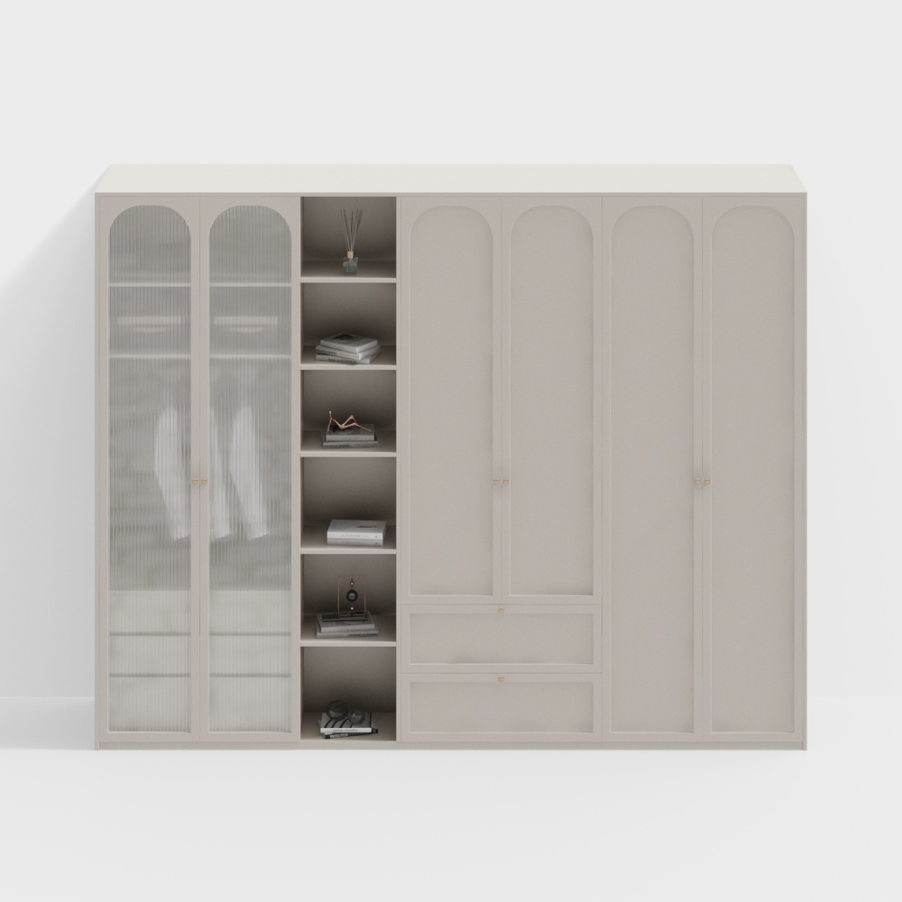 Elegant Wardrobe 3D Model – Minimalist French Design