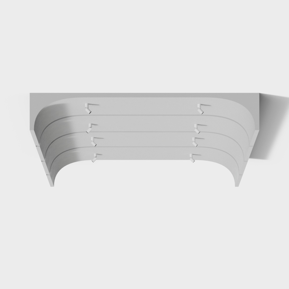 Modern Arc Decorative Panel 3D Model – Sleek Metallic Design