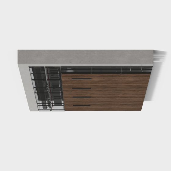 Stylish Low-Polygon Concrete Roof 3D model