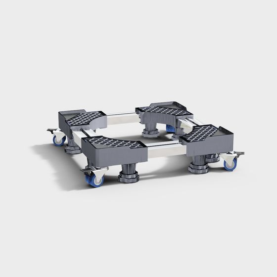 Stylish Low Poly Mobile Platform Cart 3D model