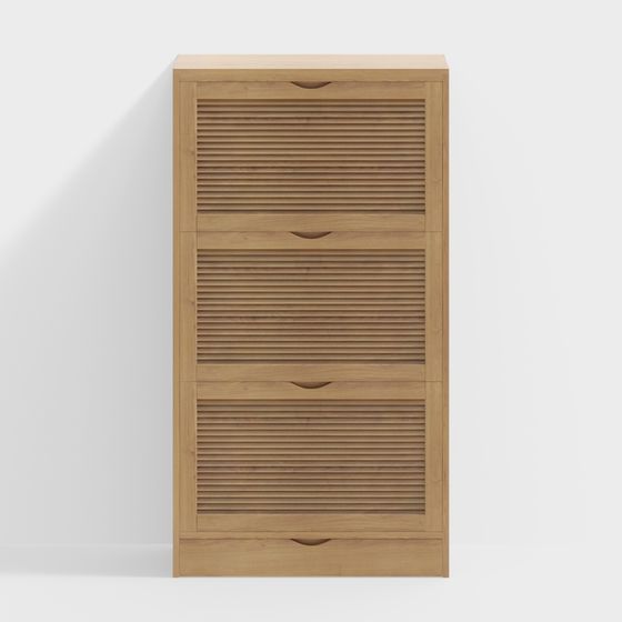 Minimalist Wooden Storage Cabinet 3D model