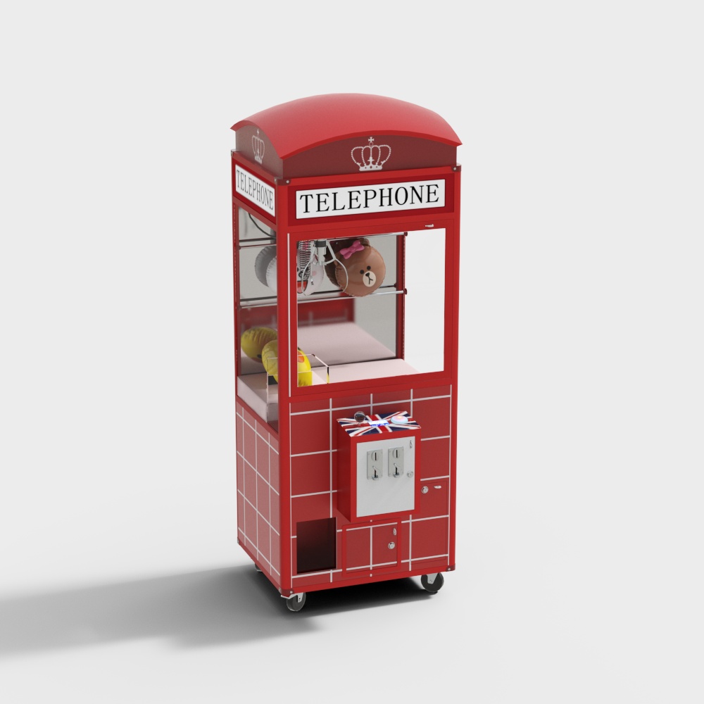 Vintage Telephone Booth 3D model