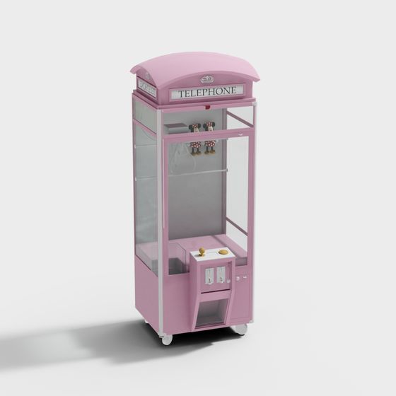 Adorable Pink Telephone Booth 3D Model for Creative Projects