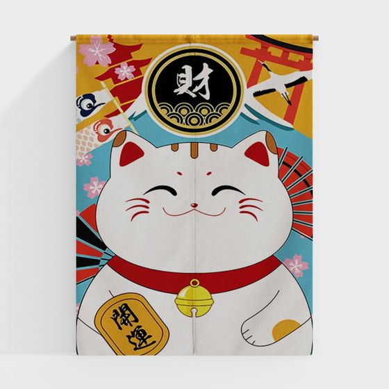 Lucky Cat Curtain 3D Model