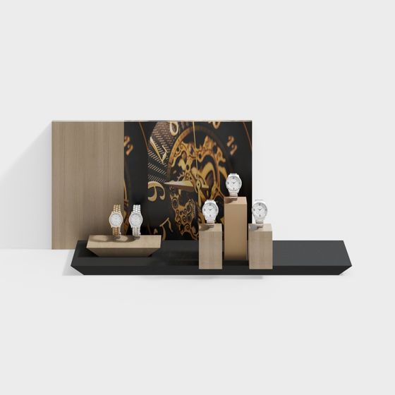 Elegant 3D Model of Luxury Watch Display