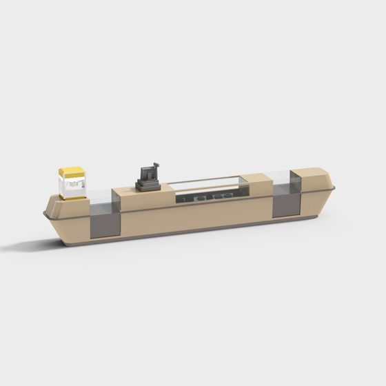 Cinema Front Desk 3D Model in Gray