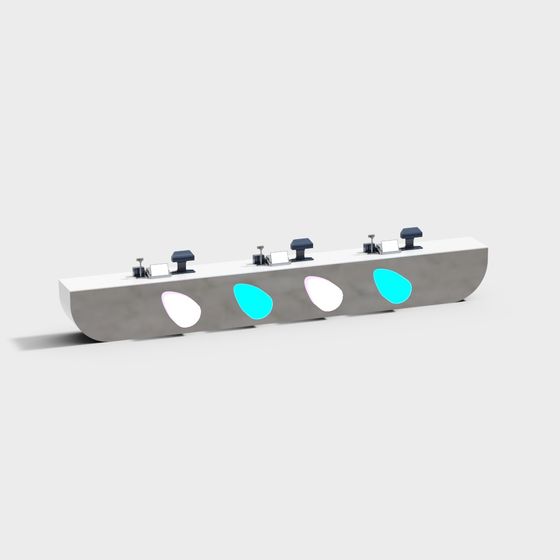 Gray Cinema Front Desk 3D Model for Box Office Design