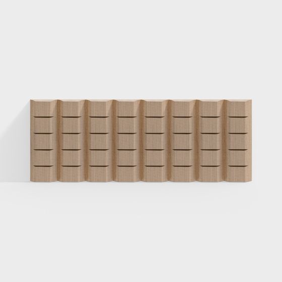 Wave Wood Plank 3D model for Modern Aesthetics