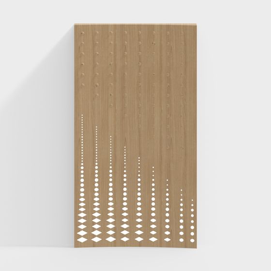 Wood Texture Hollow Screen 3D model