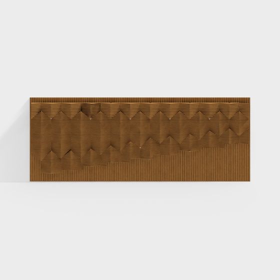 Wave Wood Panel 3D model