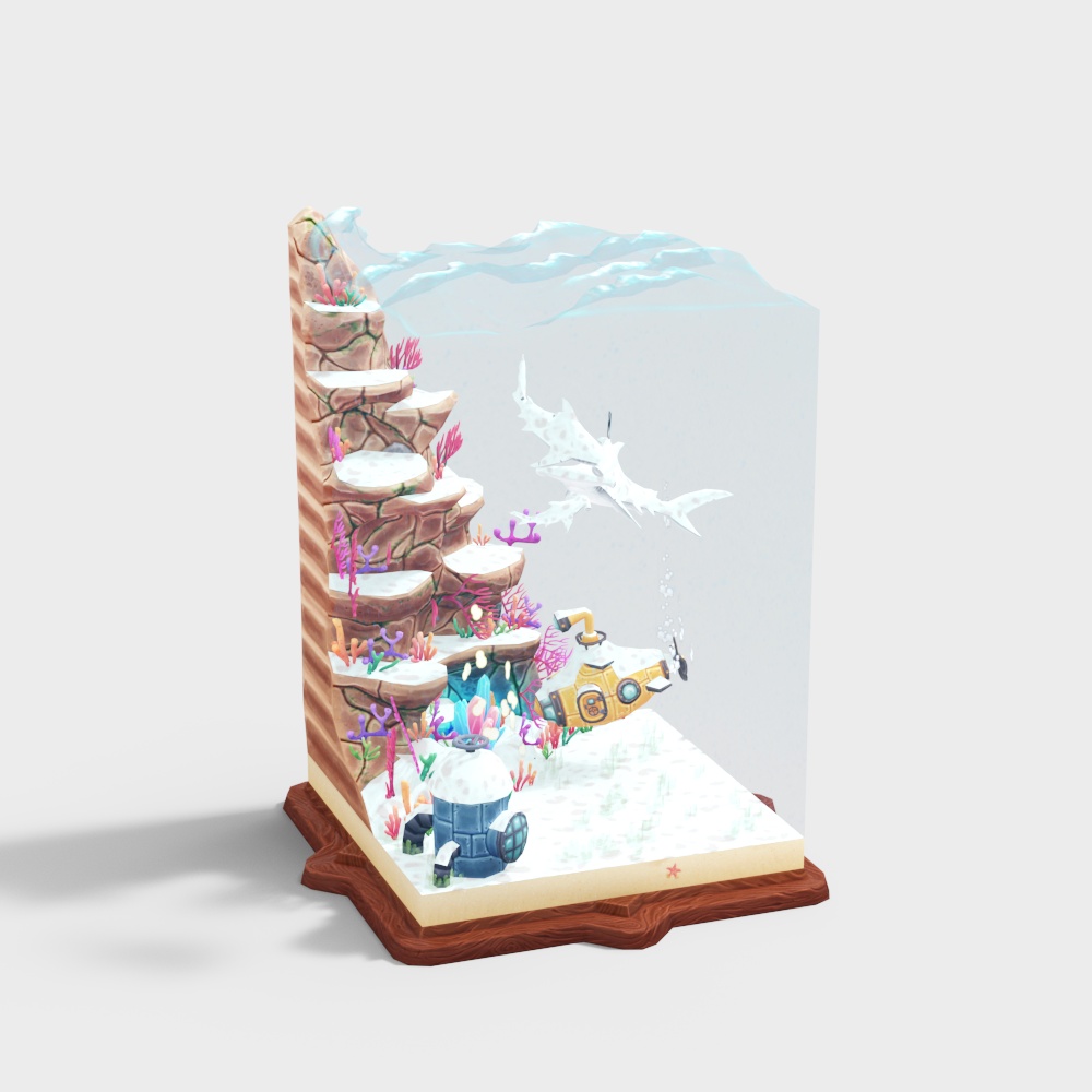 Underwater world fish tank