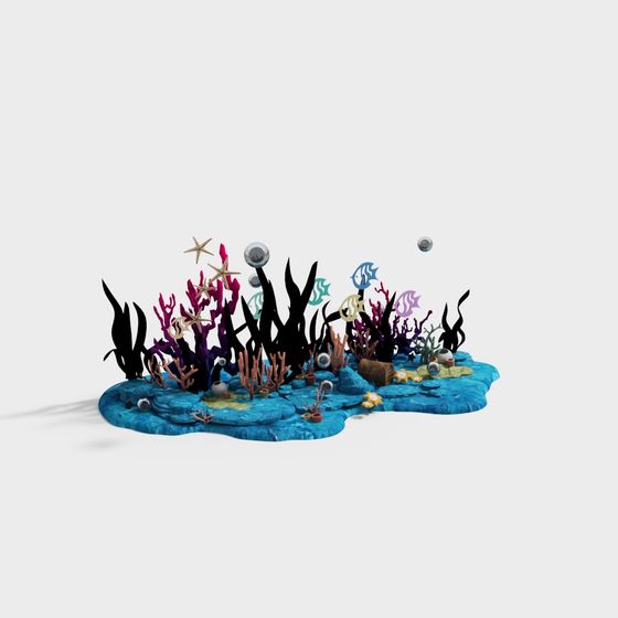 Vibrant Underwater World 3D Model for Creative Projects