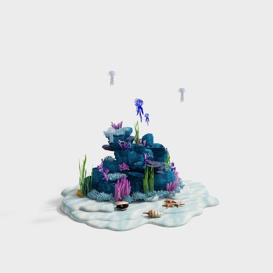Coral Reef Island 3D model