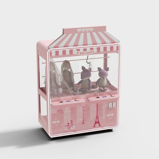 Charming Pink Claw Machine 3D model