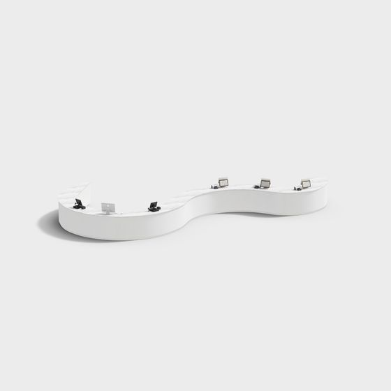 Futuristic Curved Reception Desk 3D model