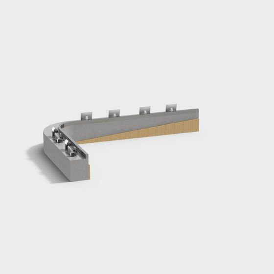 Concrete Stair Railing 3D model