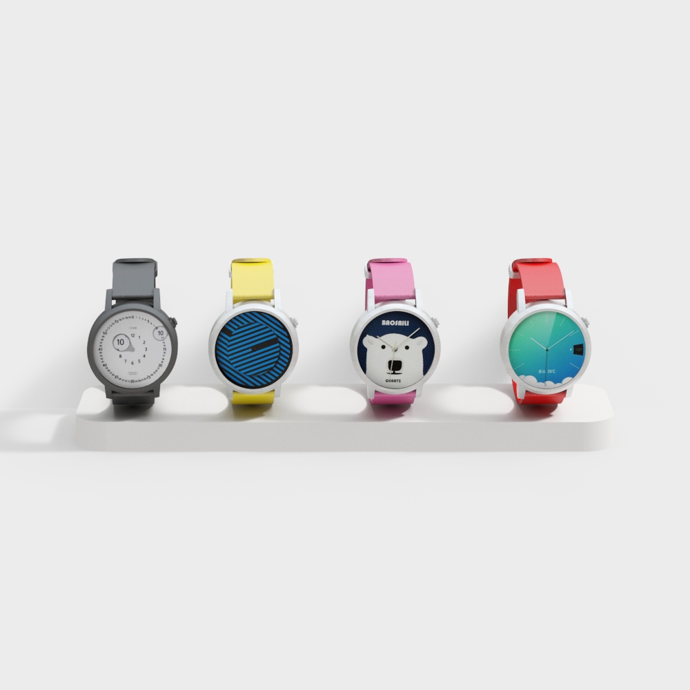 Colorful Timepieces 3D model