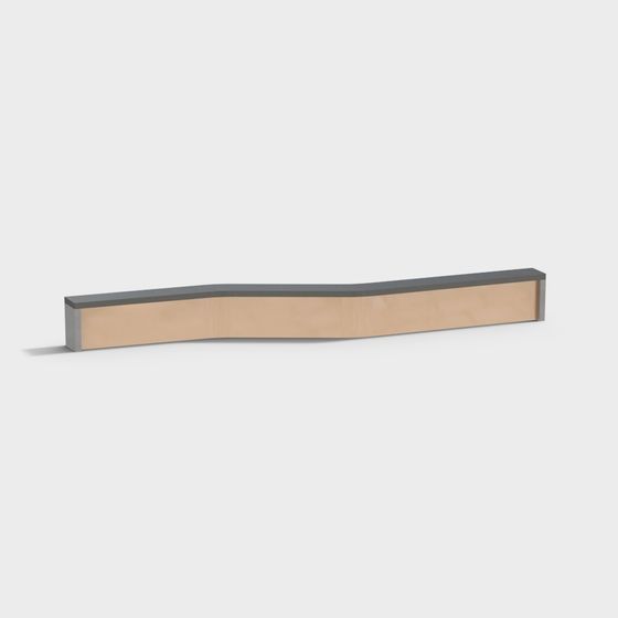 Curved Wooden Frame 3D model - Low Poly Style