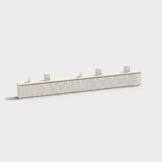 Gray Front Desk 3D Model for Retail Environments