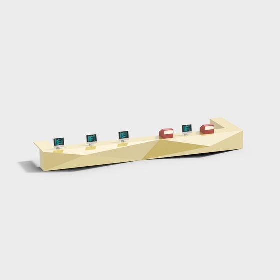 Low Polygon Reception Desk 3D model