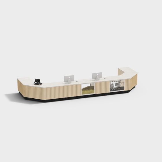 Black Cinema Front Desk 3D Model for Ticket Sales