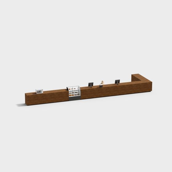 Modern Minimalist Reception Desk 3D model