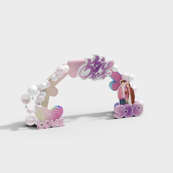 Love Arch 3D model for Romantic Decor