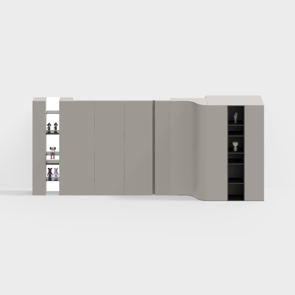 Sleek Low-Poly Bookshelf 3D model